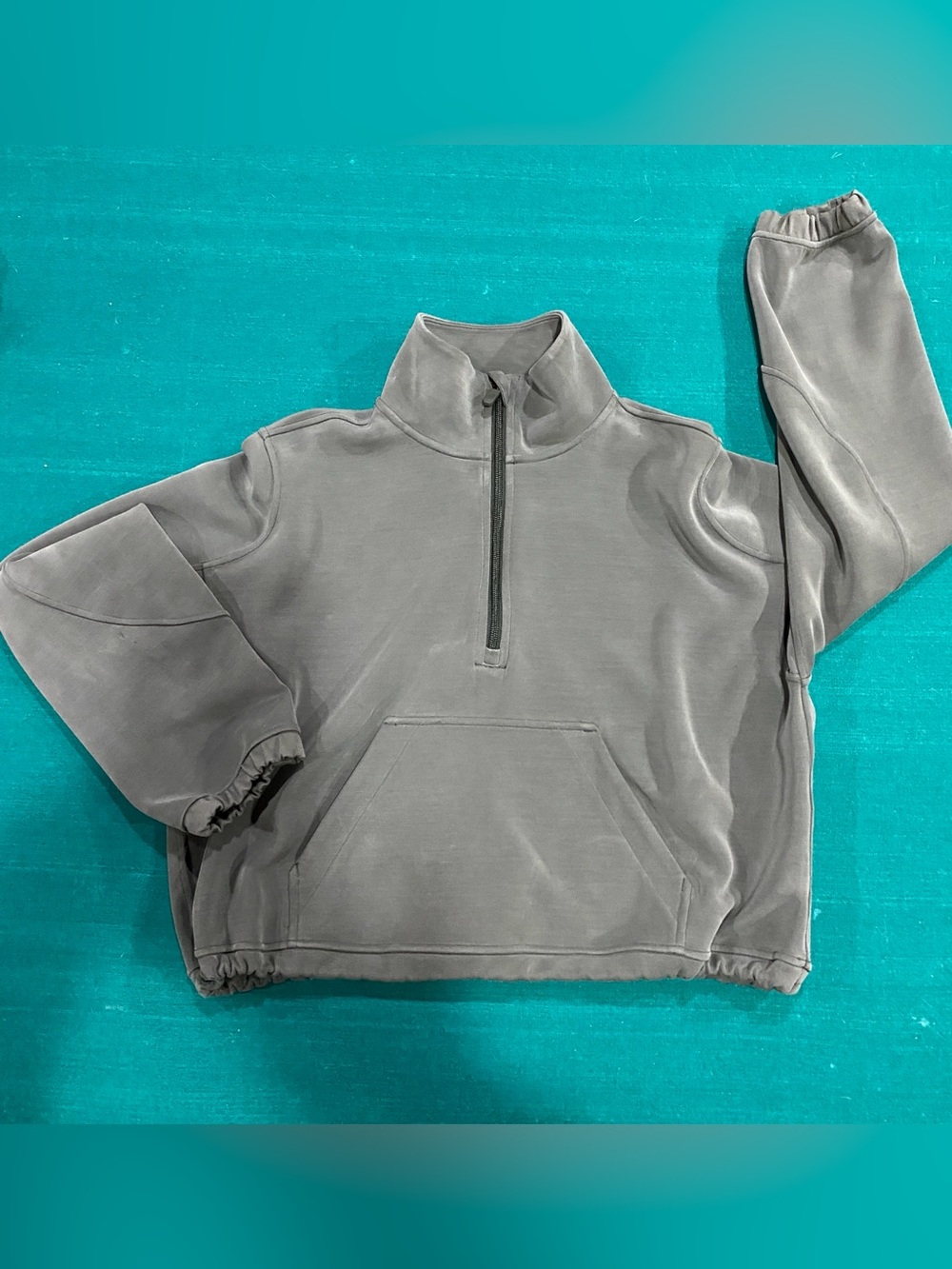 Lululemon Softstreme Olive Green Half‑Zip Pullover Size 6
